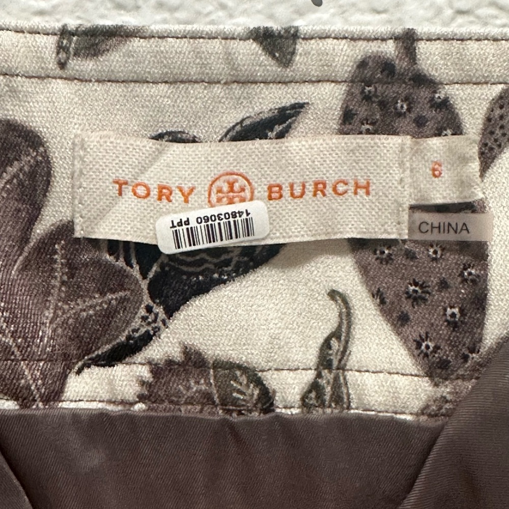 Tory Burch botanical print mikado dress 6 - Picture 6 of 8